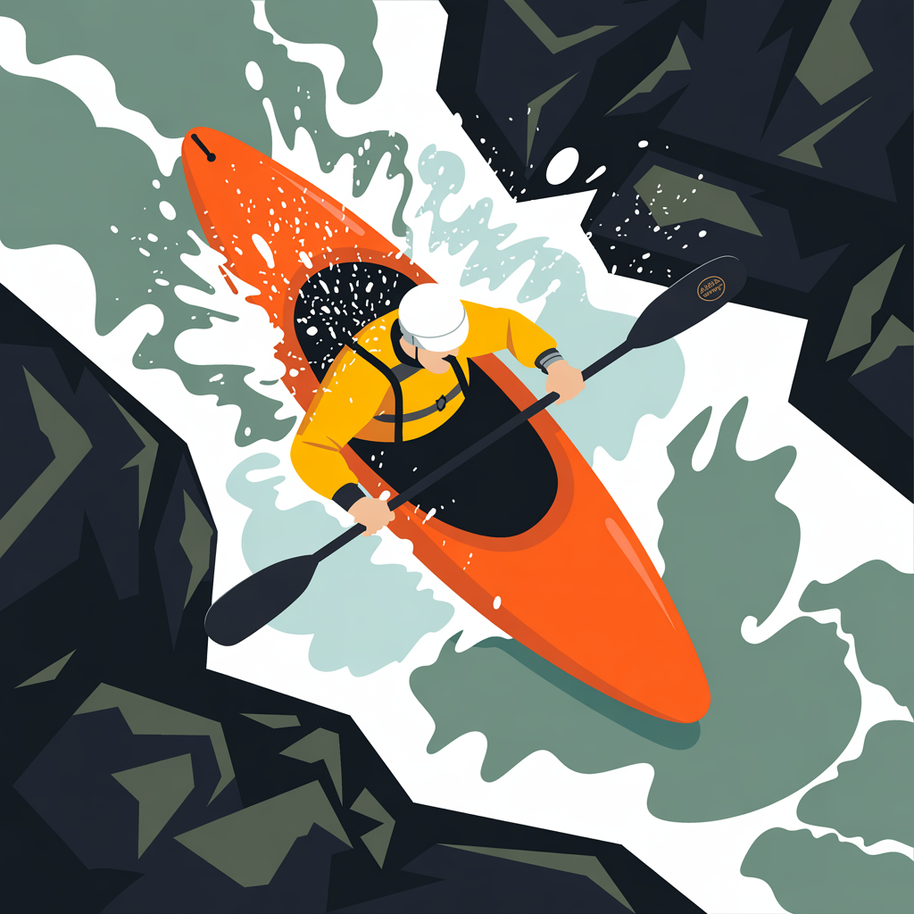 Kayaker in rapids